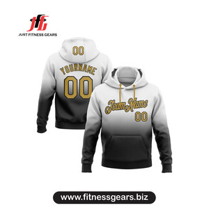 Sweat-shirt à capuche bleu personnalisé avec nom et numéro, impression par sublimation, coupe classique, design sportif avec poche, vêtement d'automne - Product Image 3