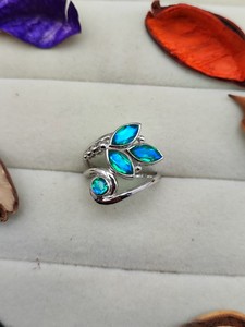 Genuine 925 Sterling Silver <b>Rings</b> Vintage <b>Mens</b> <b>Rings</b> <b>with</b> Green Red Original Agate <b>Stone</b> Retro Hollow Design Direct From India - Product Image 1
