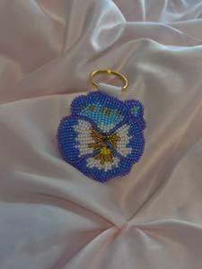Premium Eco-Friendly Classic Embroidery Beaded Handcrafted Seed Bead Floral <b>Keychain</b> Key Holder Purse Charm Fashion Accessory - Product Image 4