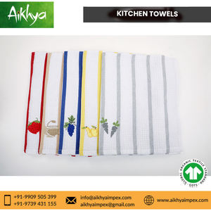 Toallas de cocina de primera calidad con tejido tipo gofre, hechas de algodón suave para una absorción superior y un secado rápido. - Product Image 4
