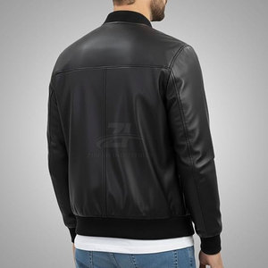 Veste d'hiver pour homme, style et logo personnalisés, haute qualité, grande taille, veste bomber en cuir décontractée pour homme - Product Image 4
