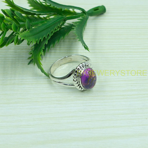 Top Quality Purple Copper Turquoise <b>Ring</b> 925 Sterling Silver <b>Ring</b> | Handmade <b>Statement</b> <b>Ring</b> | Unique Gemstone Jewelry for Women - Product Image 2