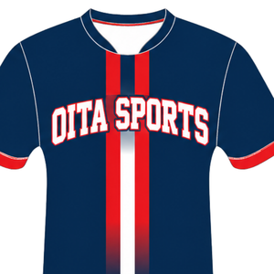 Camiseta Deportiva Azul Marino, Roja y Blanca de Manga Corta con Cuello Redondo, Estampado de Número, Uniforme Deportivo para Entrenamiento Atlético, Equipo de Béisbol - Product Image 3
