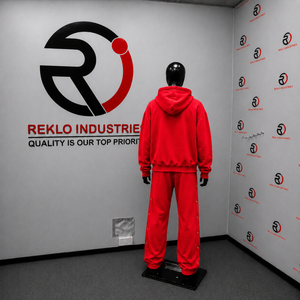 Chándal Rojo con Capucha para Hombre, Manga Larga, Color Sólido, Estilo Casual Holgado, Algodón, Ropa de Otoño con Bolsillos Laterales, Cintura Elástica, Ajuste Cómodo - Product Image 4