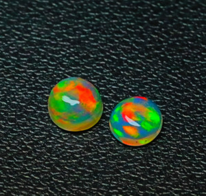 Opale d'Éthiopie cabochon 4 mm - Opale d'Éthiopie Welo de forme ronde - Pierre naturelle lisse et non montée pour la création de bijoux - Product Image 2