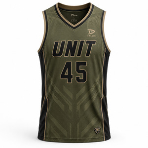 Camiseta de Baloncesto TALON para Hombre, Modelo UNIT 45, Cuello en V, Sin Mangas, Absorbe la Humedad, Sublimada, para Adultos, Todas las Temporadas - Product Image 3