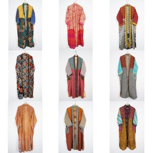 ชุดกิโมโนผ้าไหมยาวทำมือสำหรับฤดูร้อน ชุดคลุมเจ้าสาวและเพื่อนเจ้าสาวแบบสั่งทำพิเศษ ชุดนอนเนื้อนุ่ม - Product Image 1