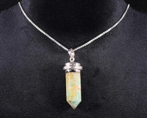 Colgante de Plata de Ley 925 con Cuarzo en Forma de Lápiz y Cadena de Plata |   Collar de Cristal de Cuarzo Natural |   Joyería de Piedras Preciosas al por Mayor - Product Image 3