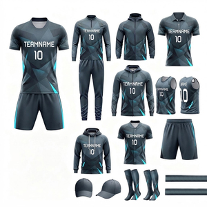 Ensemble de vêtements de sport personnalisés pour équipe : maillot de football, short, sweat à capuche, survêtement, veste d'entraînement, débardeur, casquette et chaussettes - Product Image 2