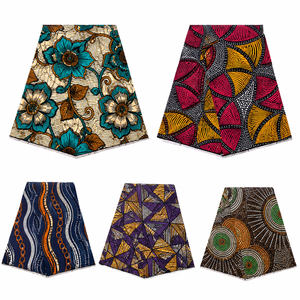 Tela Brocada al por Mayor con Estampado Africano, Tejido de Sarga Ligero Antipilling para Vestidos de Niñas - Product Image 5