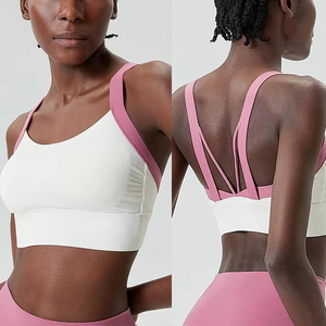 Sujetador deportivo sencillo para mujer de talla grande, transpirable, ligero, para yoga, fitness, gimnasio, ropa deportiva, con logo personalizado, soporte frontal alto - Product Image 3