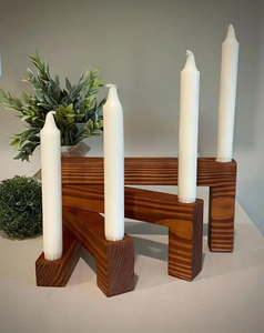 Support de bougie décoratif en bois pour accessoires d'intérieur d'hôtel de luxe - Product Image 1