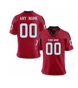 Maillot de football américain rouge personnalisé, maillot de football personnalisé avec nom et numéro de l'équipe, pour fans, hommes, femmes, jeunes, enfants, streetwear - Product Image 1