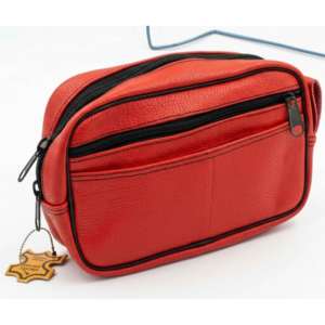 Leather Toiletry <b>Bag</b> | Genuine Leather | Dopp Kit | Travel Wash <b>Bag</b> | Custom | OEM | Wholesale | Zipper Closure | Unisex - Product Image 1