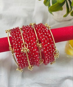 Professional Manufactures Custom Embroidery Design Stainless Steel High-quality Kashmiri <b>Bangles</b> Set Services Wedding Churiya - Product Image 3