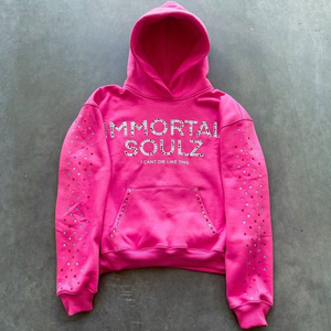 Custom Low Price Rhinestones Embroidered 100% Cotton <b>Pullover</b> <b>Men</b> Hoodies Regular Fit Heavyweight High Quality <b>Men</b> Hoodies - Product Image 1