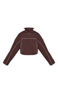 Chaqueta cortavientos marrón con cierre de cremallera, manga larga, con capucha, transpirable, de poliéster tejido, para otoño. - Product Image 2