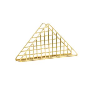 Porta Servilletas Geométrico Triangular de Hierro Pulido Dorado para la Encimera de la Cocina, Decoración de Mesa de Comedor, Decoración de Restaurante - Product Image 1
