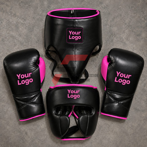 Precio al por mayor, personaliza tu logo, proveedor de fábrica, kit de boxeo de cuero auténtico para sparring, guantes de boxeo MMA, protector de cabeza y ingle. - Product Image 5