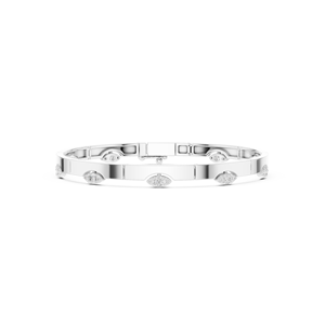 Brazalete de Oro con Diamantes, Oro Rosa Sólido de 9K, 10K, 14K, 18K, Diamante CVD Cultivado en Laboratorio DEF, Cadena y Brazalete de Eslabones - Product Image 5
