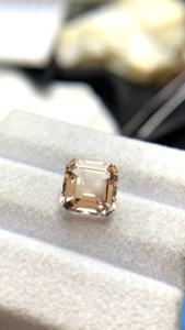 Morganite naturelle certifiée 9 mm, taille émeraude carrée, excellente couleur et lustre, qualité naturelle, béryl naturel, 3,19 carats, nette à la loupe - Product Image 6