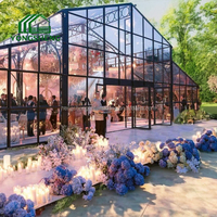 2025 Nouvelle arrivée Conservatoire en verre en acier galvanisé avec cadre en métal et serre de mariage facile à assembler à vendre