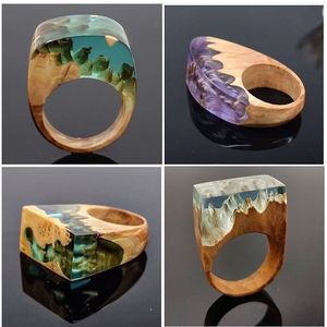 Anneaux de serviette en bois et résine de luxe faits à la main, design de bague élégante - Product Image 6