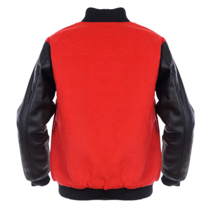 New High Street Style <b>Red</b> <b>Black</b> College Baseball <b>Varsity</b> <b>Jacket</b> Men Women Stand Winter Sportswear 100% Cotton Front Eco-Friendly - Product Image 2