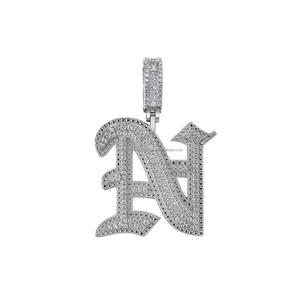 Custom " AN " <b>Letter</b> Pendant Moissanite Diamond Iced Out Hip Hop Necklace Luxury Bling Jewelry Gift - Product Image 1