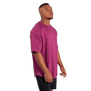 เสื้อยืดโอเวอร์ไซส์สไตล์สตรีทสั่งทำขายส่งสำหรับผู้ชาย ไซส์พลัส แขนสั้น สกรีนโลโก้ ไหล่ตก ผ้าฝ้ายถัก 100% - Product Image 3