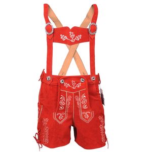 Shorts en Lederhosen pour femmes, taille haute, motif floral brodé, fermeture boutonnée, respirant, style bavarois décontracté - Product Image 3