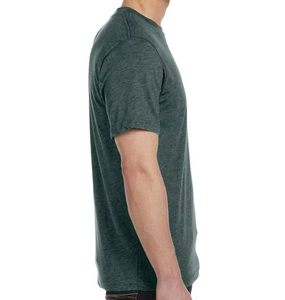 T-shirts en jersey unisexe en gros, légers, en maille chinée, pour hommes, col rond, respirants, en laine mérinos légère - Product Image 6