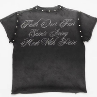 T-shirts en coton tricoté surdimensionnés pour hommes, style streetwear, délavés à l'acide, ornés de strass, imprimés personnalisés, écologiques, anti-UV et respirants