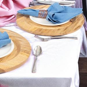 Plateau rond en bois de manguier naturel, fait main, lot de 2, pour servir des gâteaux au fromage, des desserts, des aliments et des charcuteries, parfait pour les fêtes - Product Image 3