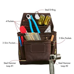 Latest Model Good Quality Heavy Duty <b>Leather</b> <b>Tool</b> Bag For <b>Working</b> Professional Factory Made Customize <b>Tool</b> Belt - Product Image 5