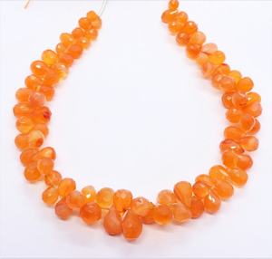 AAA Natural Carnelian Faceted Teardrop <b>Beads</b> 4x6-6x9MM Carnelian Gemstone <b>Beads</b> 8 Inch Natural Teardrop <b>Beads</b> Strand For Jewelry - Product Image 1