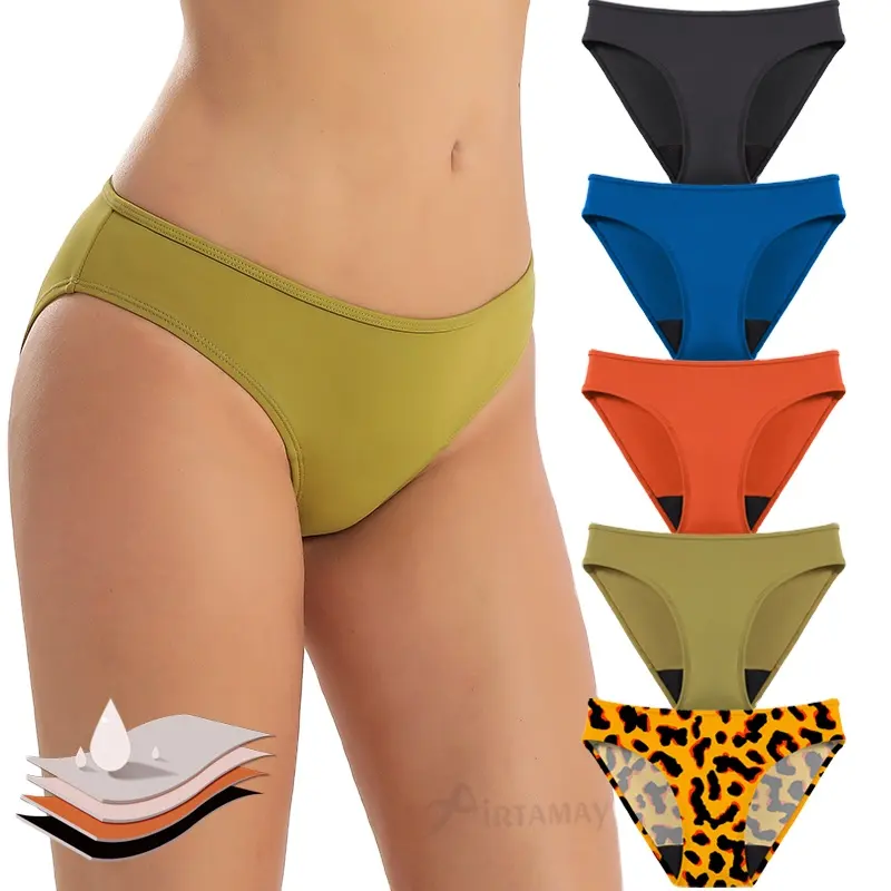 Airtamay Lekvrij Wasbaar Menstruatie Bikini Periode Ondergoed Zwemmen Culotte Menstruelle Lavable Ondergoed Voor Vrouwen
