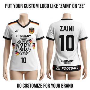 Maillot de football interlock respirant 220 g/m² de qualité supérieure, blanc et noir avec empiècements contrastants, logo personnalisé, impression numérique, manches courtes pour l'été - Product Image 1