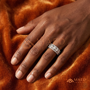 Bague Vague Infinie en Or Blanc Rhodié – Bague de Promesse Classique pour Mariage, Bague Éternité Entrelacée en Argent pour Femme - Product Image 3