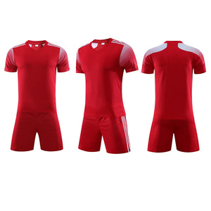 Wholesale Custom Soccer Jersey <b>Set</b> Mens Football Uniform Breathable Quick Dry 100% Polyester V Neck Short Sleeve Team Sportswear - Product Image 5