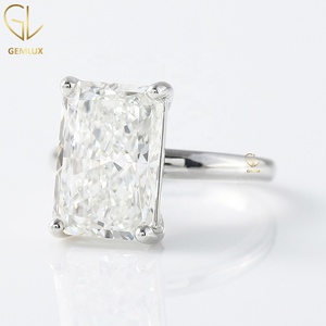 4 CT Radiant Cut Moissanite Engagement <b>Ring</b>, <b>Solitaire</b> Diamond <b>Ring</b> for Women Wedding <b>Ring</b>, 14k White Gold Promise <b>Ring</b> - Product Image 2