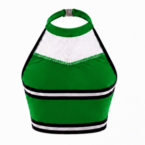 Haut court de cheerleading sans manches rouge, blanc et noir pour femmes et filles – Tenue de performance athlétique pour l'entraînement en équipe – Vêtements de sport - Product Image 2