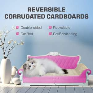 Griffoir pour chat en forme de canapé, griffoir pour chat en forme de canapé-lit, griffoir pour chat extra large de 27,5 pouces pour chats de grande taille, multi-chats avec herbe à chat - Product Image 5