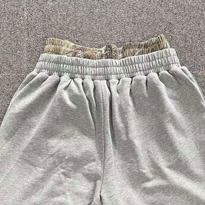 Shorts décontractés pour hommes à double taille, impression sérigraphique personnalisée, cordon élastique uni, poches, 100 % coton – Ventes flash - Product Image 2