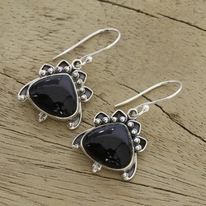 Pendientes Colgantes de Plata de Ley 925 con Ónix Negro, Joyería Hecha a Mano con Piedras Preciosas Naturales para Mujer - Product Image 4