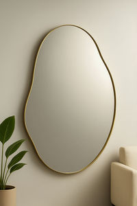 Linea Exports Inc Irregular Brass <b>Wall</b> <b>Mirror</b> Minimalist Design Decorative Framed 4.0 Mm Thickness - Product Image 1