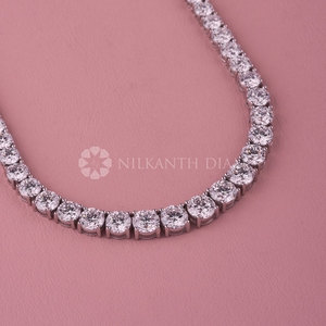 Collier élégant en diamant de laboratoire, collier à coupe ronde, collier en or blanc, bijoux en diamant pour femmes - Product Image 1