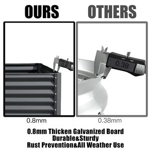 Fioriera Grande in Metallo Zincato 6x3x1ft, Vaso Rialzato da Esterno per Fiori e Verdure, Contenitore per Frutta - Product Image 4