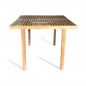 Mesa de Comedor Cuadrada de Madera de Teca Sólida Sostenible, Resistente a los Rayos UV, Impermeable, Resistente a la Intemperie, Muebles de Jardín para Patio Exterior - Product Image 1