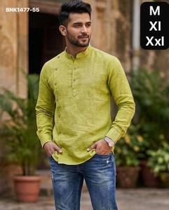 Colección de Kurta de Manga Larga con Botones en Línea de un Solo Lado, de Algodón y Yute de Alta Calidad, Compra en Línea en India - Product Image 3